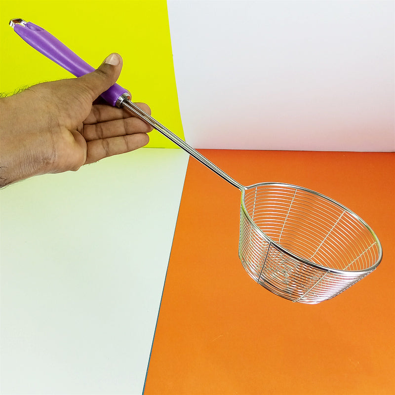 Heavy Duty Stainless Steel 7-inches Strainer Deep Frying Jali ( Large Size )