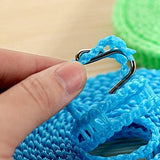 Cloth-Line (5-Meters) Laundry Non-Slip Hanging Rope With Metal Hooks ( Random Colors Will Be Sent)