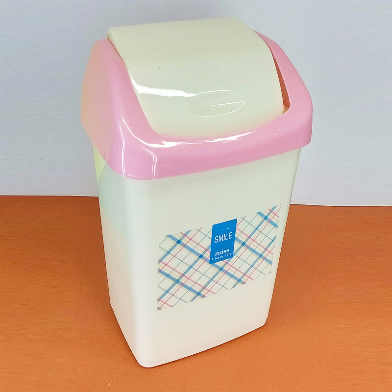 Appollo Fresh Hut Medium-Size Plastic Dust Bin With Cover ( Random Colors Will Be Sent )
