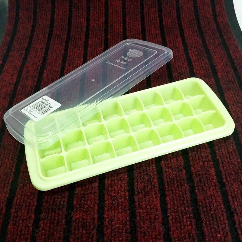 Appollo Bubble 24-Grid Plastic Ice Cube Tray With Cover ( Random Colors )