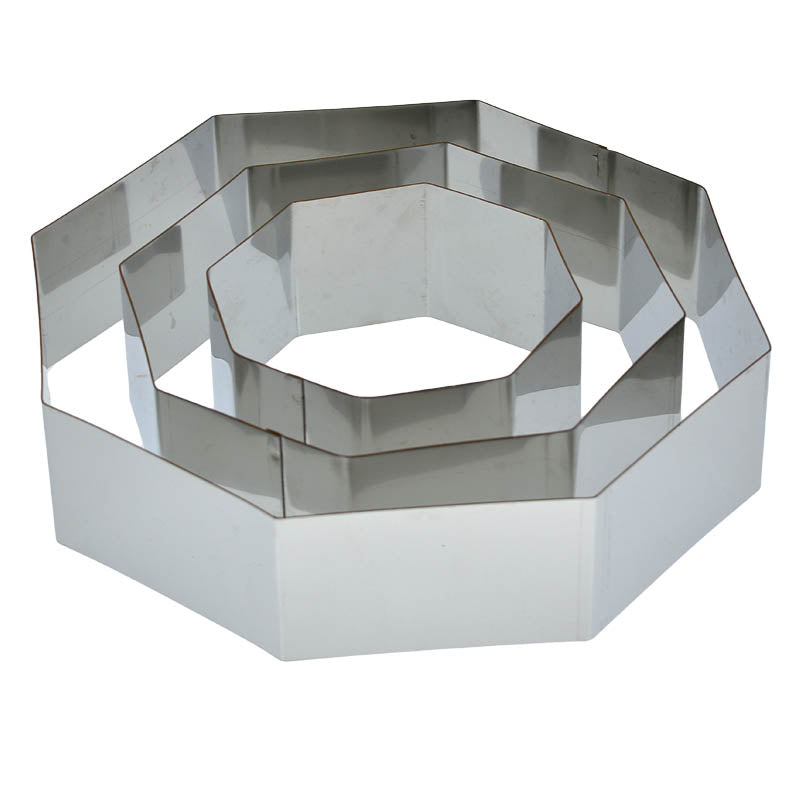 Octagonal Stainless Steel Cake Baking Cutter Shaping 3pcs Tool Set