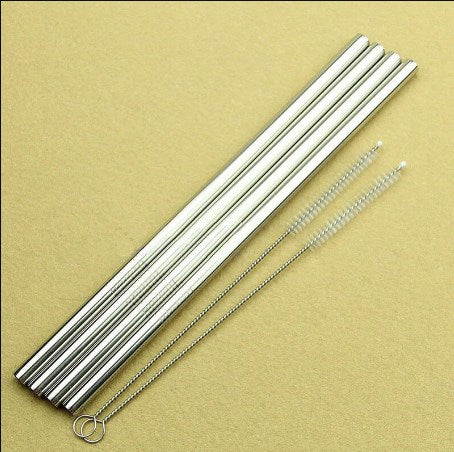 Pack Of 4pcs Re-Usable Stainless Steel Drinking Party Straws