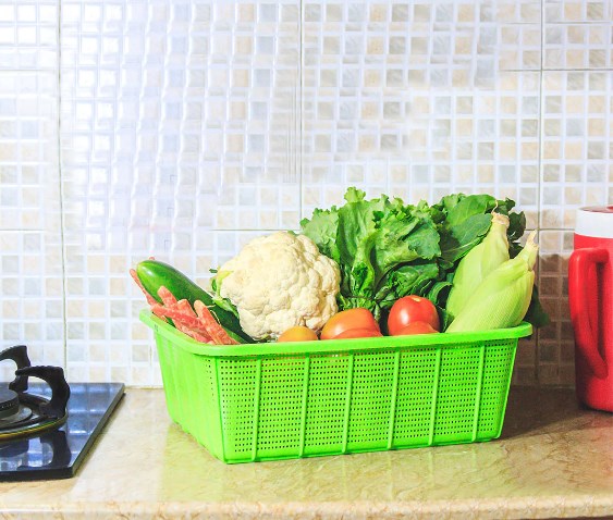 Appollo Small Size Plastic Storage Rainbow Basket ( Random Colors )