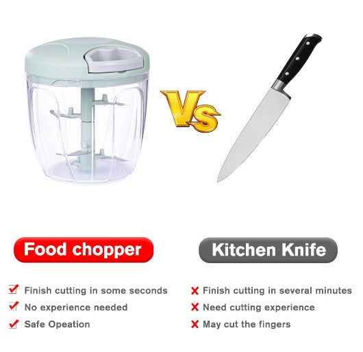 Eotia Grey Smart Compact Medium-Size Quick Speedy Vegetables Pull Rope Chopper