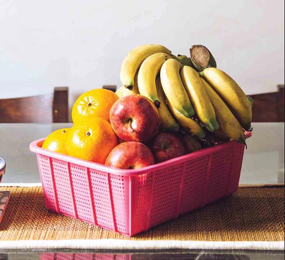 Appollo Small Size Plastic Storage Rainbow Basket ( Random Colors )
