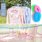 Cloth-Line (5-Meters) Laundry Non-Slip Hanging Rope With Metal Hooks ( Random Colors Will Be Sent)