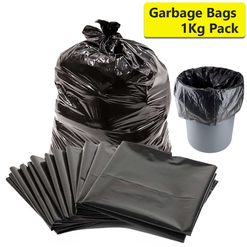 Disposable 1kg-Pack Black Garbage Bags Shopper( 24 X 36 inches ) Approx ( 15 To 17pcs )
