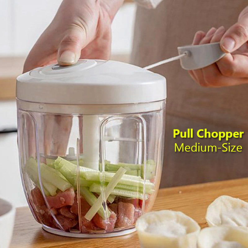 Eotia Grey Smart Compact Medium-Size Quick Speedy Vegetables Pull Rope Chopper