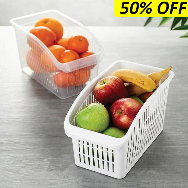Maxware Space Saving Slim Medium-Size Fridge & Multi-Purpose Plastic Storage Basket ( Random Colors )