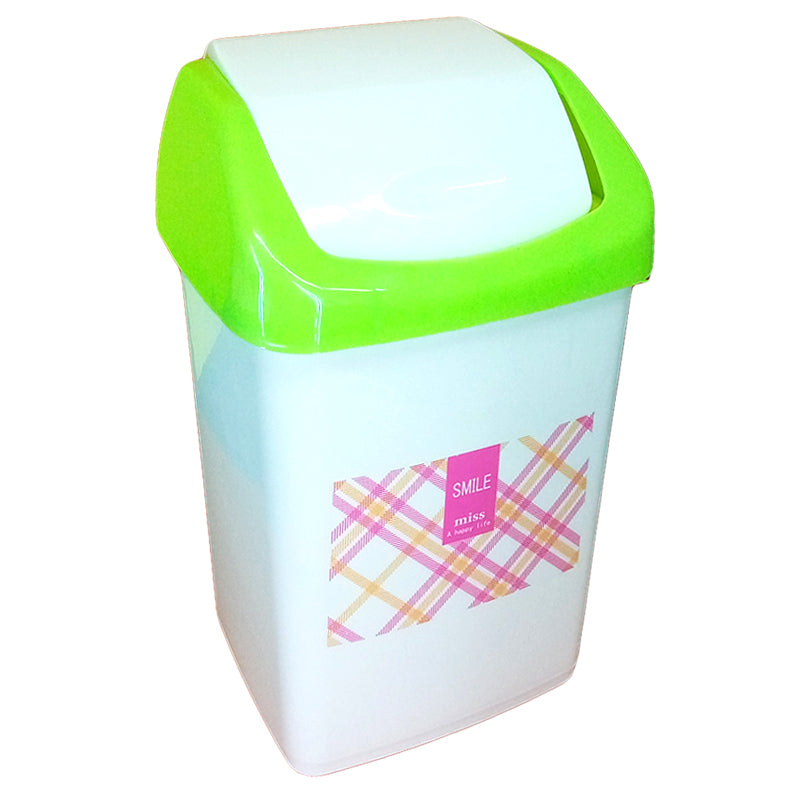 Appollo Fresh Hut Medium-Size Plastic Dust Bin With Cover ( Random Colors Will Be Sent )