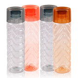 Appollo Pack Of 2pcs Platinum Transparent Plastic One-Litre Fridge Water Bottle Set ( Random Colors Will Be Sent )