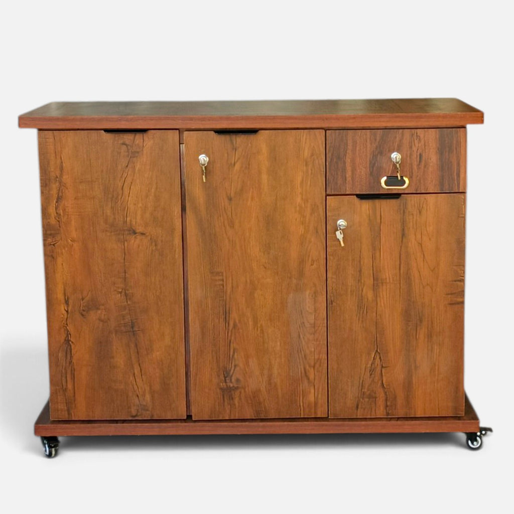 Movable Wheels Side Board Storage Rack With One Drawer