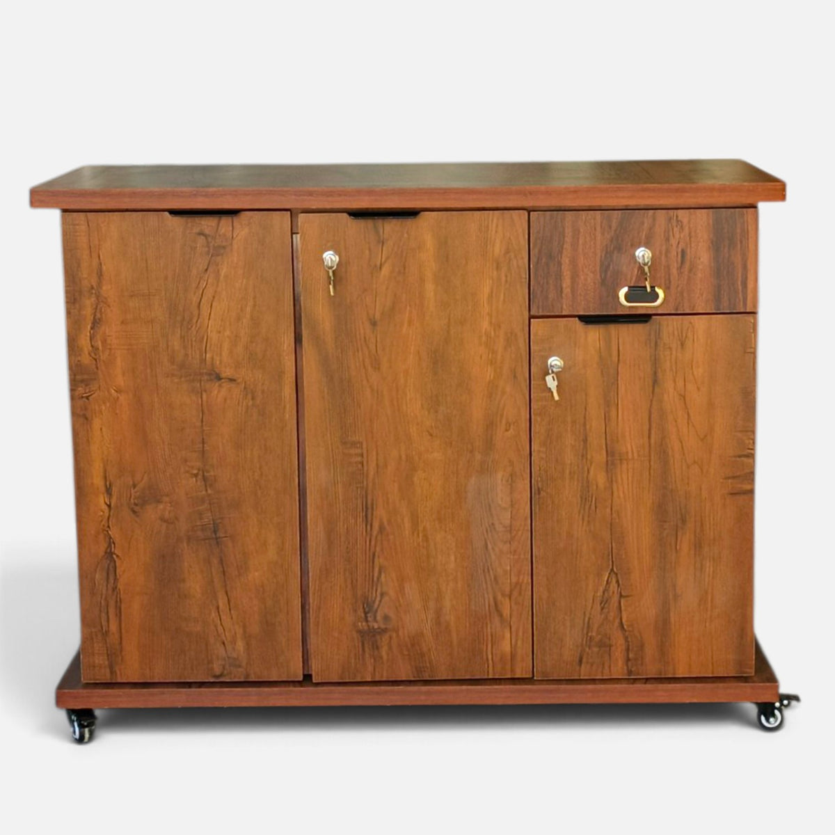 Movable Wheels Side Board Storage Rack With One Drawer