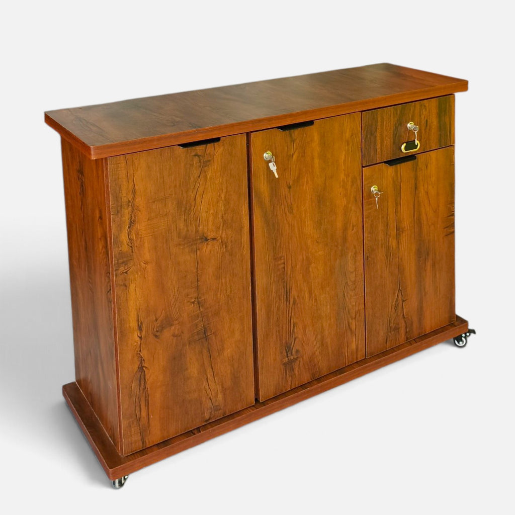 Movable Wheels Side Board Storage Rack With One Drawer