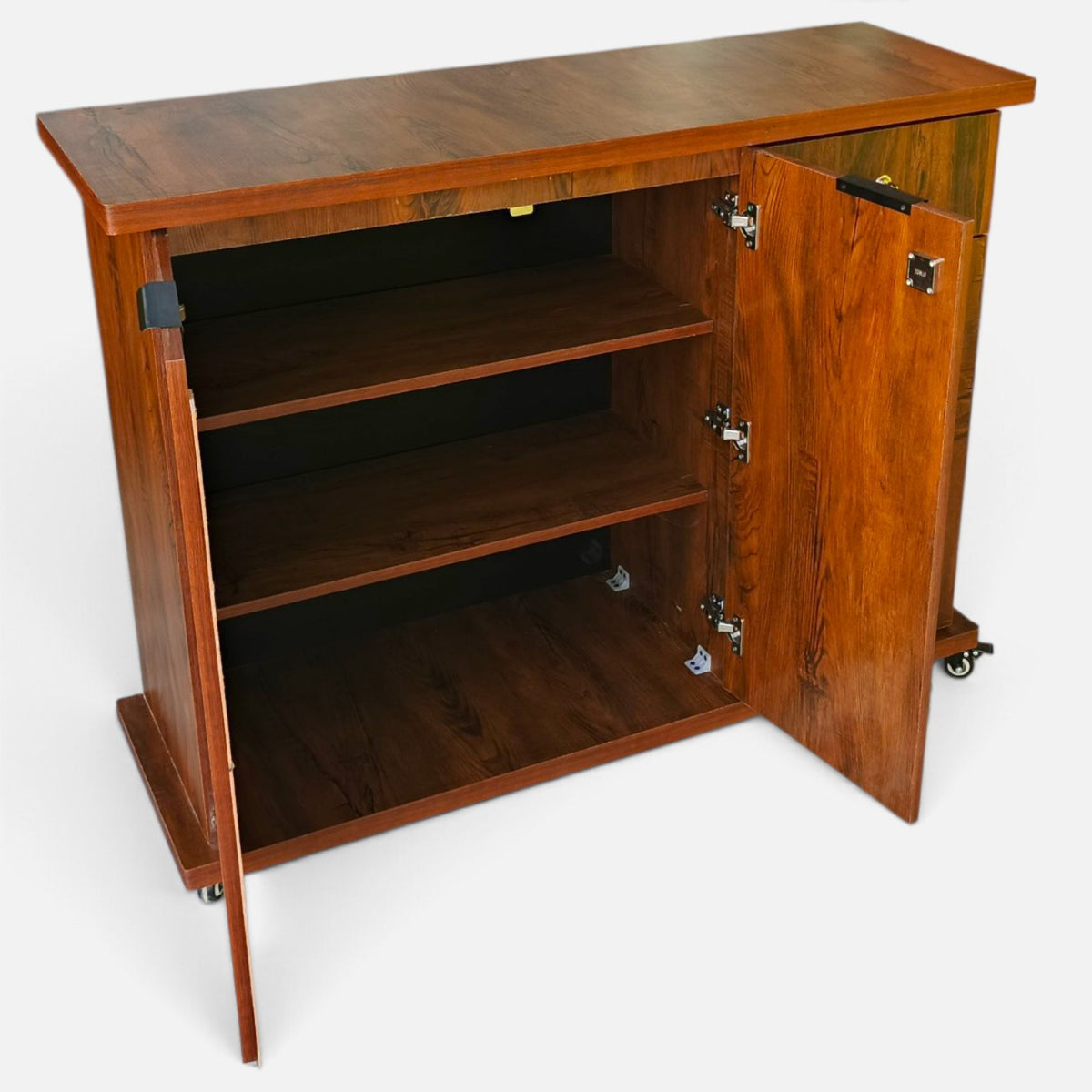 Movable Wheels Side Board Storage Rack With One Drawer