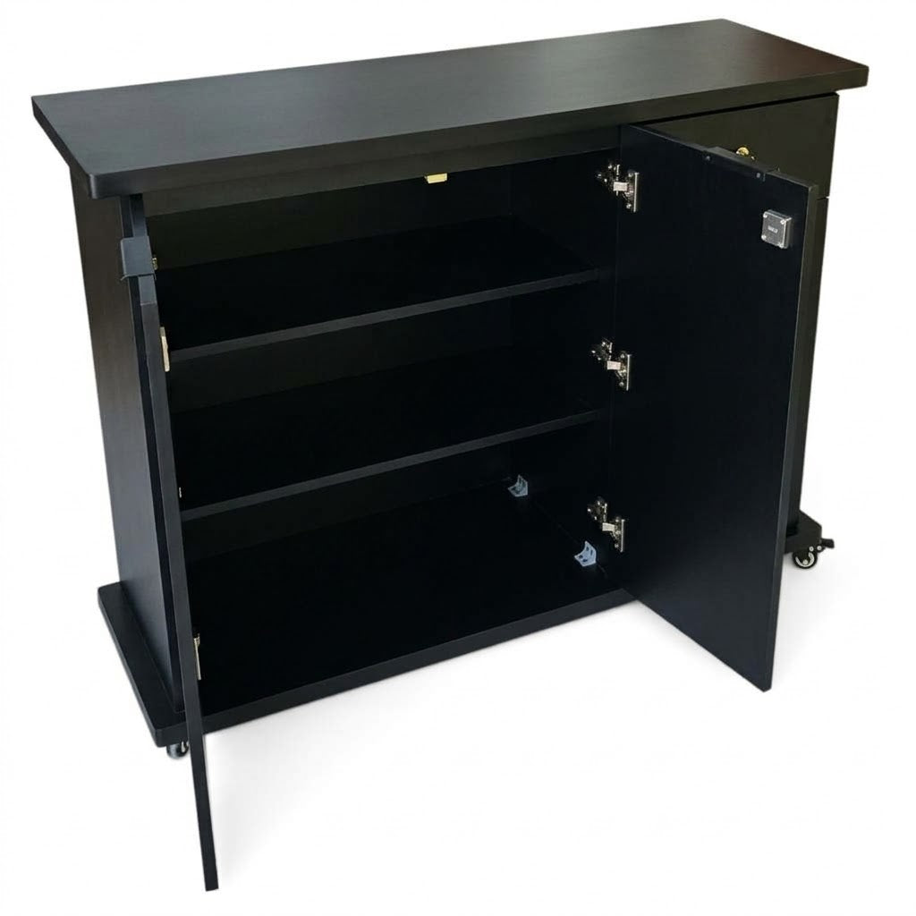 Movable Wheels Side Board Storage Rack With One Drawer