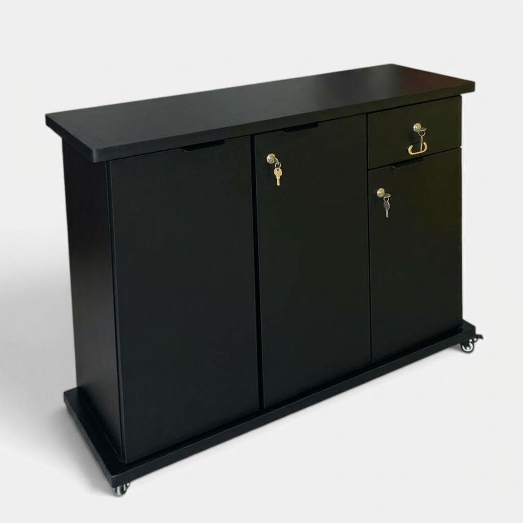 Movable Wheels Side Board Storage Rack With One Drawer