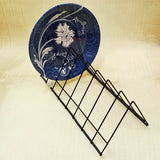 Black Metal Small Plates Holder Stand  8-Placements