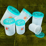 Novel 6pcs Multi-Purpose Plastic Grains, Staples & Snack Storage Jar Set ( Random Colors )