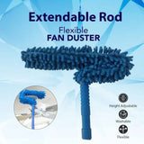Adjustable Length Roof Cleaning Fan & Jala Brush Duster ( Random Colors Will Be Sent ) upto 6-feet Length