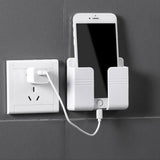 Self-Adhesive Sticky Multi-Purpose Mobile Pocket Holder Wall-Mount White Color