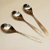 Pack Of 6pcs Stainless Steel Table Spoon ( Plain Or Dotted Random Will Be Sent )