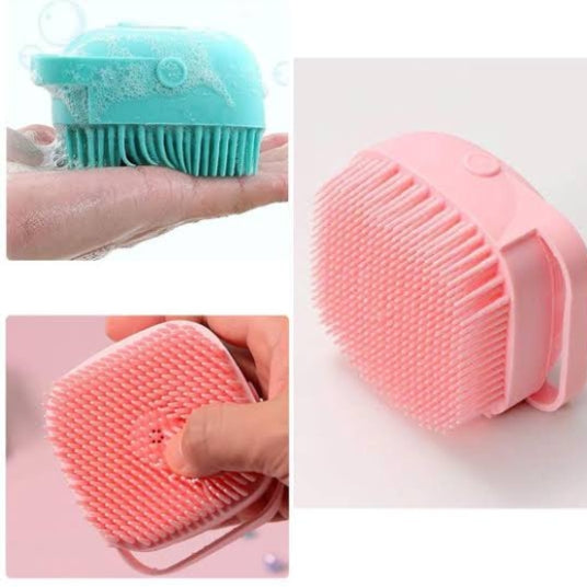 Silicon Soap Dispensing Soft Bath Shower Body Brush  ( Random Colors Will Be Sent )