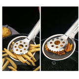 Stainless Steel Small-Size Frying Tong With Strainer Mesh Net Front