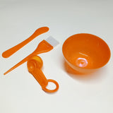 6-in-1 Plastic Bleach & Color Bowl With Measuring Spoon Brush & Mixer ( Random Colors Will Be Sent)
