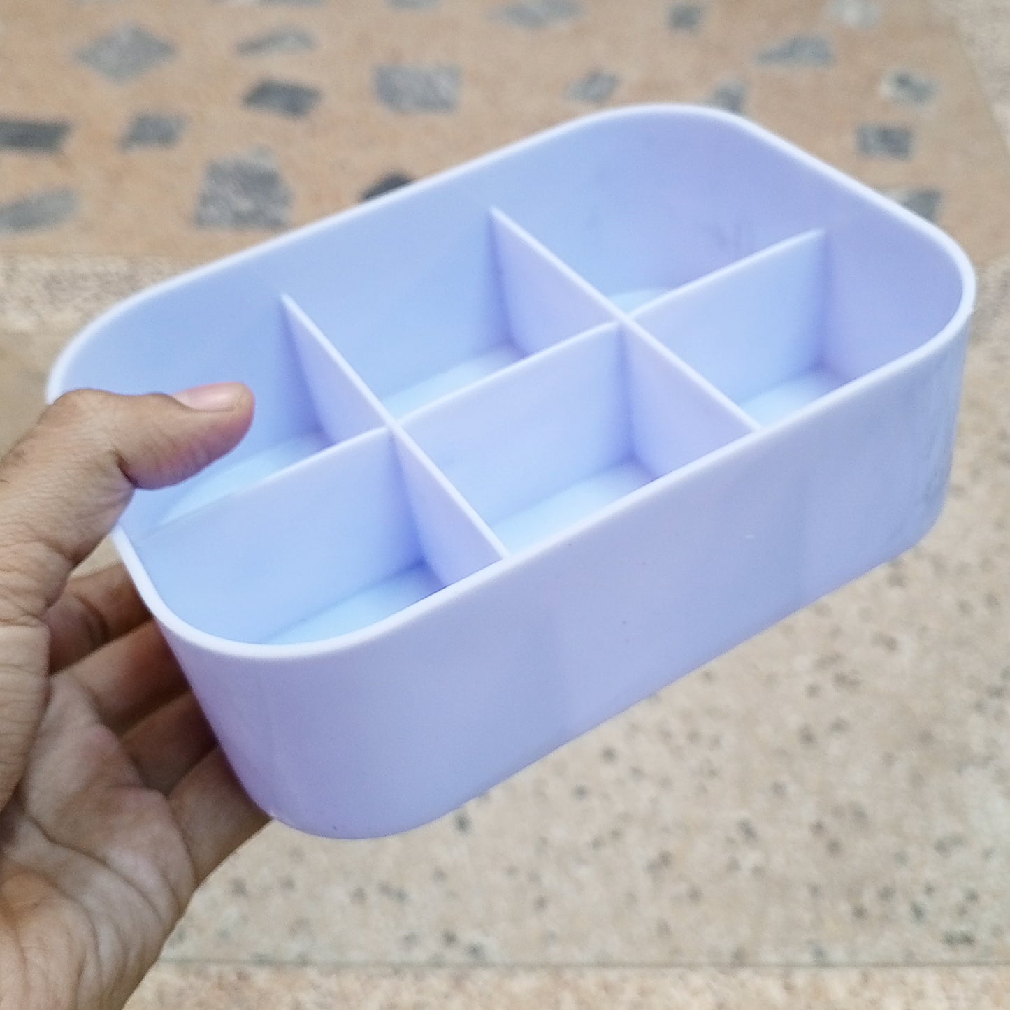 Homeket Small Size Multi-Purpose Sewing, Jewelery & Medicine 6-Grid Organizer Plastic Box ( Random Colors Will Be Sent)