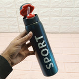 Sport Stainless Steel 500ml Water Bottle Hot & Cool With Straw( Random Colors Will Be Sent )