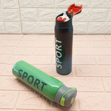 Sport Stainless Steel 500ml Water Bottle Hot & Cool With Straw( Random Colors Will Be Sent )