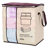 Large Non-Woven Clothes Blanket Quilt Bedding Multi-Purpose Zipper Storage Box ( Random Colors & Designs )