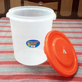 AKP Transparent Plastic 5-Liters Round Food Storage Jar ( Random Colors Will Be Sent)