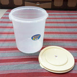AKP Transparent Plastic 5-Liters Round Food Storage Jar ( Random Colors Will Be Sent)