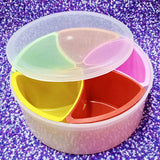 Round 5-Section Plastic Spices Organizer Masala & Dry-Fruit Box ( Random Colors Will Be Sent )