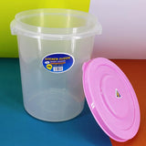 AKP Transparent Plastic 5-Liters Round Food Storage Jar ( Random Colors Will Be Sent)