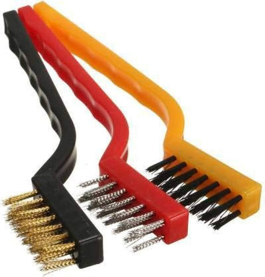 Pack Of 3pcs Multi-Purpose Hard Metal Wire Cleaning Scrubbing Brush Set