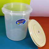 AKP Transparent Plastic 25-Liters Round Food Storage Jar ( Random Colors Will Be Sent)