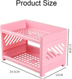 Omega 2-Layer Small Size Multi-Purpose Kitchen & Cosmetics Stationary Organizer Rack (Random Colors Will Be Sent)