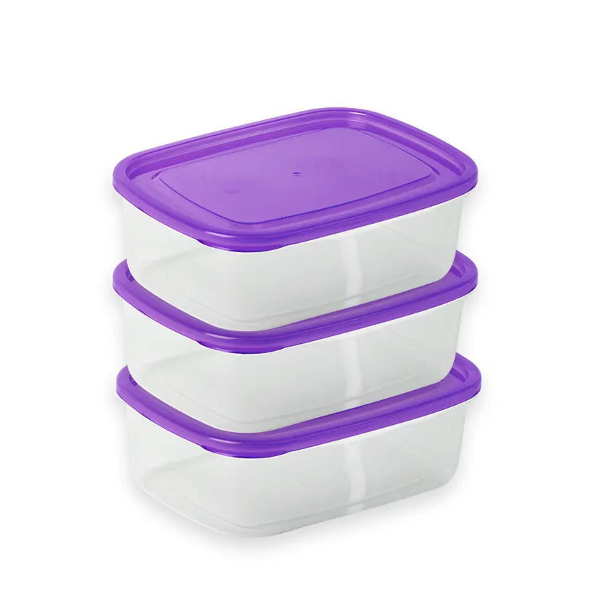 Appollo Crisper Pack Of 3pcs Small Size Plastic Bowl Food Keeper Container Set ( Random Colors )