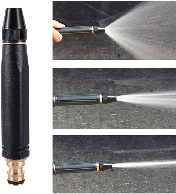 Multi-Purpose Brass Water Pipe Jet Spray Pressure Nozzle For Cleaning Washing Cars (3-Settings)
