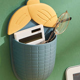 Self-Adhesive Sticky Corn Shape Multi-Purpose Mobile Pocket Holder Wall-Mount Storage Box( Random Colors Will Be Sent)