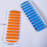 Silicon Bottom Press 10-Grid Long Bottle Shape Plastic Ice-Cube Tray (Random Colors Will Be Sent)
