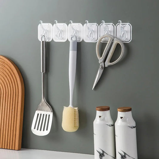 Adhesive Sticky Double-Tape 6-Hook Multi-Purpose Strip