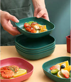 Pack Of 10pcs Small Portable Plate Set With Stand ( Random Colors Will Be Sent )
