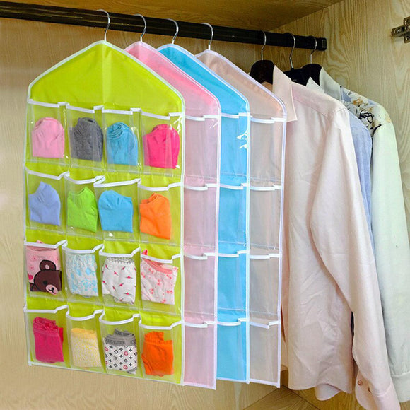 Parachute Multi-Purpose 16-Grid Closet Socks & Under Garments Pocket Organizer  (Random Colors Will Be Sent)