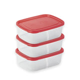 (Appollo Crisper Pack Of 3pcs Large Size Plastic Bowl Food Keeper Container Set ( Random Colors )