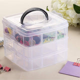Mustang Multi-Purpose 3-Step Jewelry & Pins ETC Storage Drawer With Removable Grids ( Transparent White Color )
