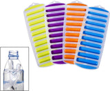 Silicon Bottom Press 10-Grid Long Bottle Shape Plastic Ice-Cube Tray (Random Colors Will Be Sent)
